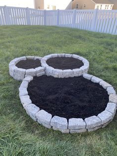 3 Ring Stone Raised bed Fancy Garden, Diy Backyard Landscaping, Home Landscaping, 수채화 그림