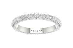 Signature Eternal Band – Verlas Luxury Platinum Eternity Band With Vs Clarity, Luxury White Gold Stackable Eternity Band, Emerald Band, Vs Diamond, Radiant Diamond, Back Jewelry, Classic Metal, Engraved Items, Diamond Clarity