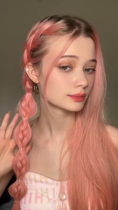 Long Hairstyles Festival, Cute Twin Hairstyles, Easy Hairstyle Braid, Cute Hair And Makeup, Cute Easy Hairdos, Cute Colorful Hairstyles, Low Braided Hairstyles, Hairstyle Ideas Up, Hanfu Hair Tutorial