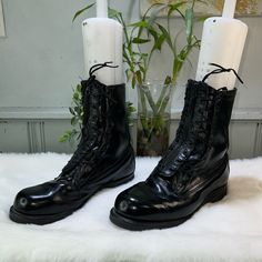 Men’s -Biltrite | Black Leather Vietnam War Era Military Combat Zip Up And Lace Up Boots In Excellent Vintage Condition Super Nice Combat Rider Grunge Gothic Casual Emo Men’s Boots. Measurements Are The Following: Size :7.5 Heel To Toe: 10” Heel/Sole:1” Height:8” B-50 Gothic Casual, Emo Men, Military Combat, Men’s Boots, Vintage Shoes, Lace Up Boots, Leather And Lace, Boots Men, Combat Boots