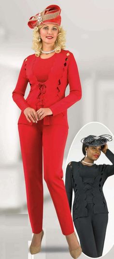 Lily & Taylor 818 knit pant suit Fitted Red Two-piece Set, Elegant Stretch Two-piece Set, Red Party Sets For Fall, Elegant Stretch Sets For Winter, Winter Workwear Stretch Sets, Stretch Winter Workwear Sets, Stretch Sets For Winter Workwear, Red Fitted Two-piece Set, Chic Stretch Winter Set