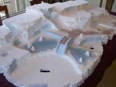 a model of a city made out of foam