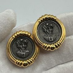 Vintage Fendi Clip On Earrings Black Roman Coin Perfect Condition #123 Fendi Jewelry, Vintage Fendi, Roman Coins, Earrings Black, Jewelry Vintage, Clip On, Clip On Earrings, Fendi, Coin