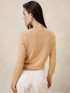 Forever V-Neck Sweater | Banana Republic Factory Versatile V-neck Fine Knit Sweater, Versatile Fine Knit V-neck Sweater, Versatile Fine Knit Sweater In Solid Color, Versatile Fine Knit Solid Sweater, Versatile Fine Knit Solid Color Sweater, Spring V-neck Sweater For Workwear, Spring V-neck Sweater For Work, Relaxed Fit V-neck Fine Knit Sweater, Long Sleeve V-neck Sweater For Work