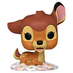 a figurine of a baby deer with big eyes