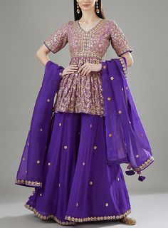 Garara Suit, Designer Palazzo, Designer Sharara Suits, Sangeet Outfit, Designer Bridal Lehenga, Palazzo Suit, Engagement Outfits, Engagement Dresses, Wedding Lehenga