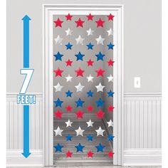 a door decorated with red, white and blue stars