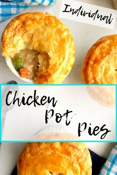 chicken pot pies with the words international written above them