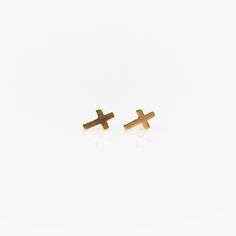 Stud Earrings - Nashelle Elegant Cross Earrings For Everyday, Everyday Elegant Cross Earrings, Elegant Everyday Cross Earrings, Minimalist Cross Earrings For Gift, Minimalist Hypoallergenic Cross Earrings, Minimalist Gold Cross Earrings, Cross Symbol, Cross Earrings Studs, Silver Moon