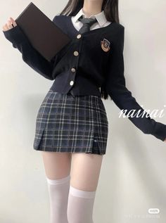 School Uniform Fashion, School Uniform Outfits, Girls Dress Outfits, Uniform Fashion, Simple Trendy Outfits, One Shot, Kpop Fashion Outfits, Harajuku Fashion, Korean Outfits