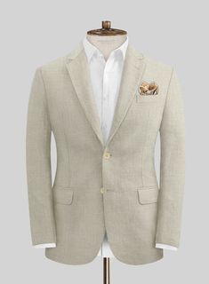 If you want a suit that's very much of the time, our Ivy Beige Pure Linen Suit should be your first port of call. Crafted from linen in 40s Lea, the suit is light in weight and naturally regulates heat, absorbing moisture, which in turn transfers heat away from the body. Linen is a strong fabric that is finally having its day in the sun, and even at the office, our ivy beige suit is the one summer fabric to rule them all. 
 
 Look Includes  Ivy Beige Pure Linen Fabric  Two Button Jacket Style  N