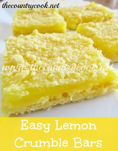 easy lemon crumble bars are the perfect dessert