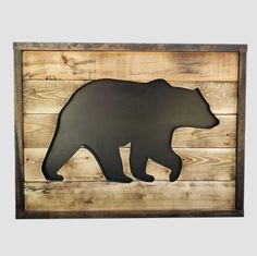 This rustic Bear head Wall Hanging is just the piece you need to add that rustic accent to your room.  Looking for a different animal? Checkout my other listings? Rustic Bear Decor, Black Bear Decor, Mountain Wood Wall Art, Hanging Craft Ideas, Bear Wall Art, Wood Wall Art Diy, Hanging Craft, Paper Wall Hanging