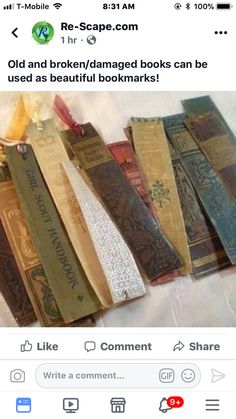 Book Spines, Old Book Crafts, Book Page Crafts, Book Spine, How To Make Bookmarks, Old Book, Crafty Craft, Altered Books, Old Books