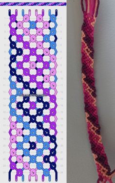 two pictures with different designs on them, one is made out of yarn and the other has