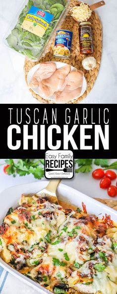 this tuscan garlic chicken casserole is so easy to make