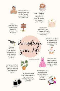 Transform your daily routine with these simple tips to romanticize your life Embrace mindfulness, create meaningful moments, and find beauty in the little things to make every day feel special Vision Board Categories, Romanticize Your Life, Universal Laws, Spiritual Psychology, Calming The Storm, Vision Board Goals, Productive Habits, Lifestyle Illustration