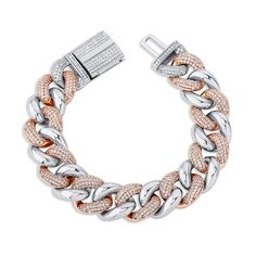 The 16mm Cuban Diva Bracelet is a sophisticated design. With added diamonds on some Cubans, and more shiny gold on others, featuring an easier clasp with a one-click push to open/close. This bracelet is made to sparkle, and reflect every moment into beauty. Cuban Chains, Cuban Bracelet, Buy Gold Jewelry, Diamond Watches, Copper Material, Copper Bracelet, Cuban Link Chain, Designer Shoulder Bags, Cuban Chain