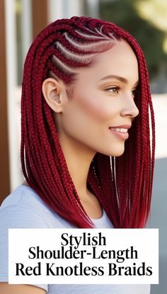 Chic Boho Knotless Braids with Red Highlights Ideas! Knotless Braids With Red Highlights, Braids With Red Highlights, Red Braids Hairstyles, Rose Gold Braids, Highlight Braids, Red Boho Braids, Braids With Red, Knotless Braids Red, Spanish Hairstyles