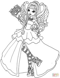 a girl in a dress with wings and flowers