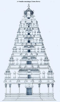 an architectural drawing of a tall building