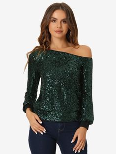 Shop Allegra K for Off Shoulder Sequins Tops Disco Party Sparkly Glitter Top you are looking for, get more women's Blouses for yourelf. Order now! Free Returns! Party Tops Night, Sparkly Sequin Top, Sparkly Fabric, Glitter Shorts, Party Blouse, Sparkly Top, Glitter Top, Sequin Party, Bottom Design