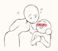 a drawing of a person holding a baby in their arms with the caption,