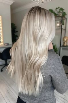 45 Blonde Hair Color Ideas That Will Make You Look Like a Total Bombshell - Flo's Blog Ice Blonde Shadow Root, Platinum Blonde With Shadow Root, Blonde With Shadow Root, Icy Platinum Blonde Hair, Blonde Ideas, Timeless Hair, Ice Blonde Hair