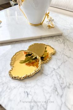 Gold Ceramic Coaster Elegant Room, Gold Ceramic, Ceramic Coasters, Modern House Design, Room Inspo, Home Accessories, Modern House, Coasters, House Design