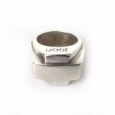 Joop! Sterling Silver 925 Solid Chunky Insignia Designer Ring Sz 6.25 Type: Ring Brand: Joop! Width: 16.2 Mm Stone: N/A Sz: 6.25 Weight: 19.3 Gr Signed: 925 Joop! Fvs Condition: This Is A Well Loved Ring With Scratch And Dings Aplenty. It Could Use A Good Polishing Though This Might Not Remove All Of The Wear. Comments: Very Nice Ring, Fairly Heavy, It Can Be Re-Sized But I Would Not Recommend Due To The Leveled Design. That's Not To Say It Could Not Be Done By A Good Jeweler Please See All Photos For Details A Well, Womens Jewelry Rings, Silver 925, Ring Designs, 925 Sterling Silver, Women Jewelry, Sterling Silver, Canning, Ring