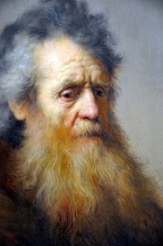 a painting of an old man with a long beard