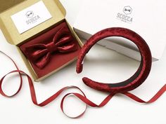 Box Regalo, Hair Band, Lei, Gift Wrapping, Velvet, Bordeaux