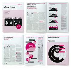 six pages of brochures with different graphic designs