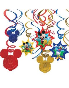 mickey mouse and friends hanging swirl decorations