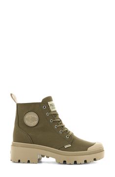 A tonal logo patch accentuates the sporty style of a high-top–inspired bootie set on a sturdy lugged sole. Lace-up style; inside zip closure Textile upper and lining/rubber sole Imported Women's Shoes Casual Ankle Platform Boots, Casual High Ankle Platform Boots With Reinforced Heel, Casual Ankle Boot Platform Boots For Streetwear, Casual Ankle Platform Boots For Streetwear, Casual Streetwear Ankle Platform Boots, Casual High-top Platform Boots For Outdoor, Casual Lace-up Ankle Boots With Rubber Heel Cap, Casual Fall Platform Boots For Streetwear, Casual Platform Boots For Fall Streetwear