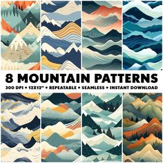 the 8 mountain patterns are available for all kinds of purposes, including mountains and valleys