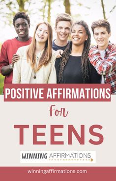 Positive affirmations for teens by Winning Affirmations. Winning Affirmations, Womens Group, Parent Support, Positive Vibes Only, Positive Messages, A Teen, Confidence Building, Inspire Others