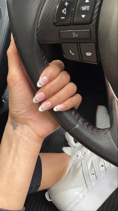 Nail inspo nails trendy nails french tip manicure french tip acrylics almond shape nails Almond Shaped Nails Designs, Shape Nails, Wedding Nails French, Minimal Nails, Almond Shape Nails, Almond Nails Designs, Almond Acrylic Nails