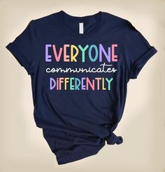 Everyone Communicate Differently T Shirt Easy 30 day return policy Crafts 1st Grade, 1st Day Of School Preschool, Activities 2nd Grade, Back To School Outfits Highschool, Outfits Highschool, Shirts For Teachers, School Outfits Highschool, 1st Grade Activities, Education Shirts