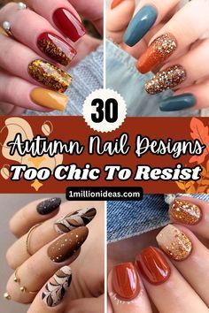 Fall Solar Nails Ideas, Builder Gel Nails Design Autumn, Simple Fall Nails Autumn Art Designs, Warm Nail Designs, Seasonal Nail Designs, Fancy Fall Nail Designs, Autumn Manicure Fall Nails Ideas, Thanksgiving Nails Ideas, Thanksgiving Nail Designs Fall Autumn