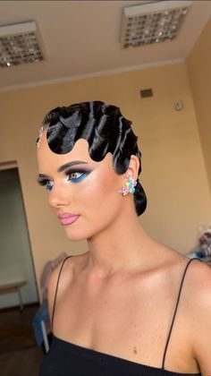 BALLROOM HAIR STYLIST🇺🇦 | Image for SASHA ❤️‍🔥 #ballroomhairstyle #ballroomdance #kievhairstyle #dancehairstyle #latin #dancestylist #ballroomhairstylist... | Instagram Ballroom Ponytail, Competition Hairstyles, Hair Competition, Finger Wave