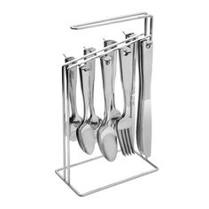 a rack with utensils and spoons on it