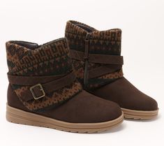 Like wrapping yourself in a warm embrace, these blanket cuff boots provide the perfect punctuation for your winter weather outfits. From MUK LUKS. Cozy Winter Boots For Cold Weather, Cozy Brown Boots For Cold Weather, Cozy Brown Winter Booties, Winter Weather Outfits, Cute Winter Shoes, Uggs Shoes, Cuff Boots, Easy Diy Clothes, Warm Winter Boots