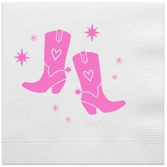 cowgirl boots napkins Bright Bachelorette Theme, Cowgirl Doodles, Cowgirl Boots Drawing, Valentines Cowgirl, Canva Backgrounds, Bachelorette Cocktails, Girls Cowgirl Boots, Pink Cowgirl Boots, Stacked Books