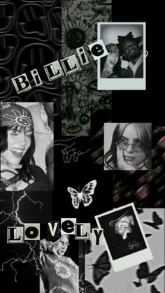 black and white photo collage with the words lovely