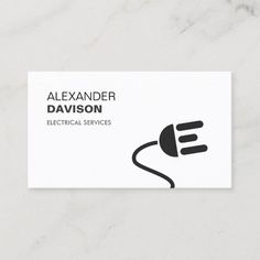 a business card with an electrical service symbol