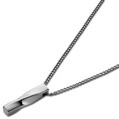 * Surgical steel construction
 * Comfortable curb links
 * Adjustable-length chain Minimalist Stainless Steel Chain Necklace For Formal Occasions, Modern Chain Necklace With Polished Finish For Everyday, Modern Polished Chain Necklace For Everyday, Modern Stainless Steel Pendant Chain Necklace, Modern White Gold Chain Necklace, Modern Stainless Steel Necklace With Polished Finish, Modern White Gold Stainless Steel Chain Necklace, Modern Stainless Steel Box Chain Necklace, Wooden Jewelry Stand