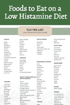 Take the stress out of maintaining a low-histamine diet with our comprehensive YES food list. We've compiled all the foods you need to know in one simple and user-friendly guide. No more guessing about your food, just enjoy eating knowing you are following a Low Histamine Diet. Click to print or download the lists today! Anti Histamine Foods, Histamine Intolerance Diet, Eating Simple, High Histamine Foods, Low Histamine Foods, Histamine Diet, Low Histamine Diet, Low Histamine, Spiced Beef