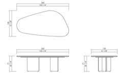 a drawing of a table and bench with measurements for the top, bottom and side