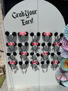 Grab your ears backdrop and ear holder Disney Theme One Year Old Birthday, Bipity Bopity Two Birthday, Disney Party Kids, Disney Jr Birthday Party Ideas, Disneyworld 1st Birthday, Disney Theme Bday Party, Disneyland Birthday Party Invitations, Walt Disney World Birthday Party Theme, Disney Theme Park Birthday Party